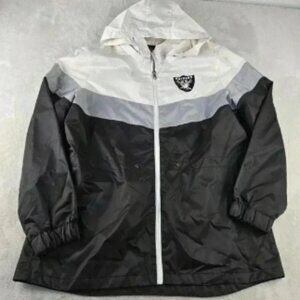 NFL Apparel Windbreaker jacket Raiders full zip Sz XL Womens Black White